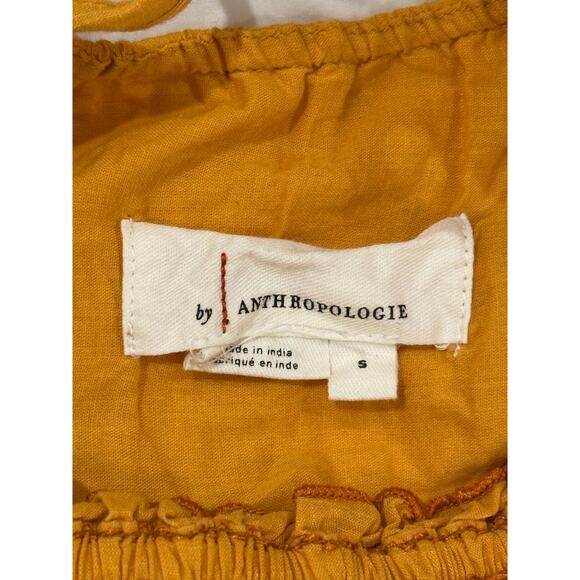 Anthropologie Gold Embroidered Swing Tank bow tie straps boho Size Small - Picture 7 of 11